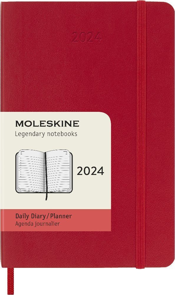 Bild: 8056598856583 | Moleskine 12 Monate Tageskalender 2024, Pocket/A6, Scharlachrot | Buch