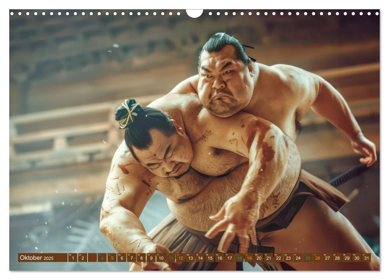 Bild: 9783383809682 | Sumo - Japans schwere Ringer (Wandkalender 2025 DIN A3 quer),...