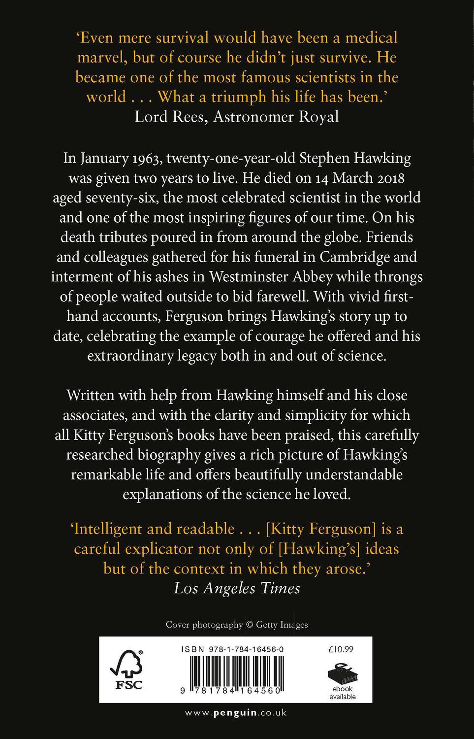 Rückseite: 9781784164560 | Stephen Hawking | A Life Well Lived | Kitty Ferguson | Taschenbuch
