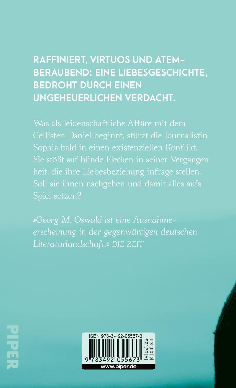 Rückseite: 9783492055673 | Vorleben | Roman | Georg M. Oswald | Buch | Deutsch | 2020 | Piper