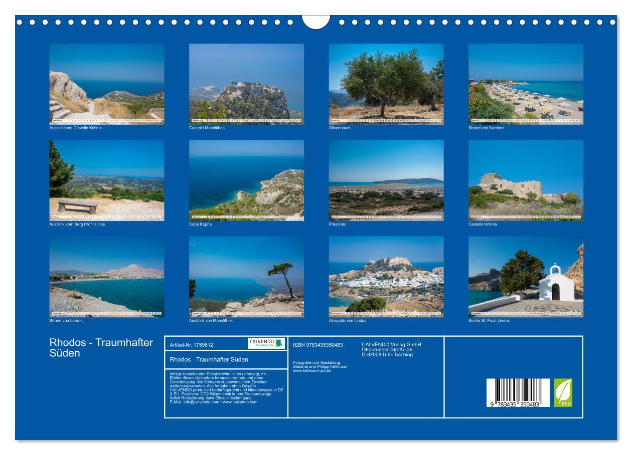 Bild: 9783435350483 | Rhodos - Traumhafter Süden (Wandkalender 2025 DIN A3 quer),...