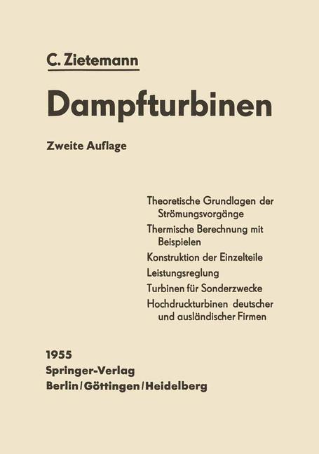 Cover: 9783642532719 | Die Dampfturbinen | Constantin Zietemann | Taschenbuch | Paperback