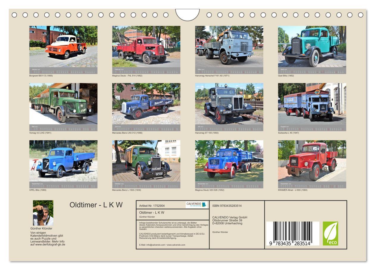 Bild: 9783435283514 | Oldtimer - L K W (Wandkalender 2025 DIN A4 quer), CALVENDO...