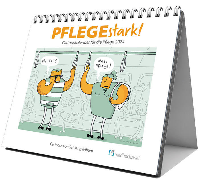 Cover: 9783988000002 | PFLEGEstark! Cartoonkalender für die Pflege 2024 | Kalender | XXIV