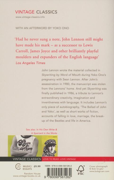 Rückseite: 9780099561262 | Skywriting By Word of Mouth | John Lennon | Taschenbuch | 200 S.