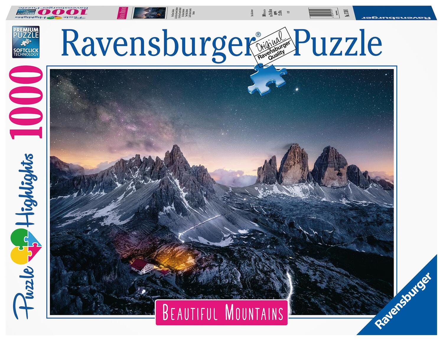 Cover: 4005556173181 | Ravensburger Puzzle - Drei Zinnen, Dolomiten - 1000 Teile Puzzle,...