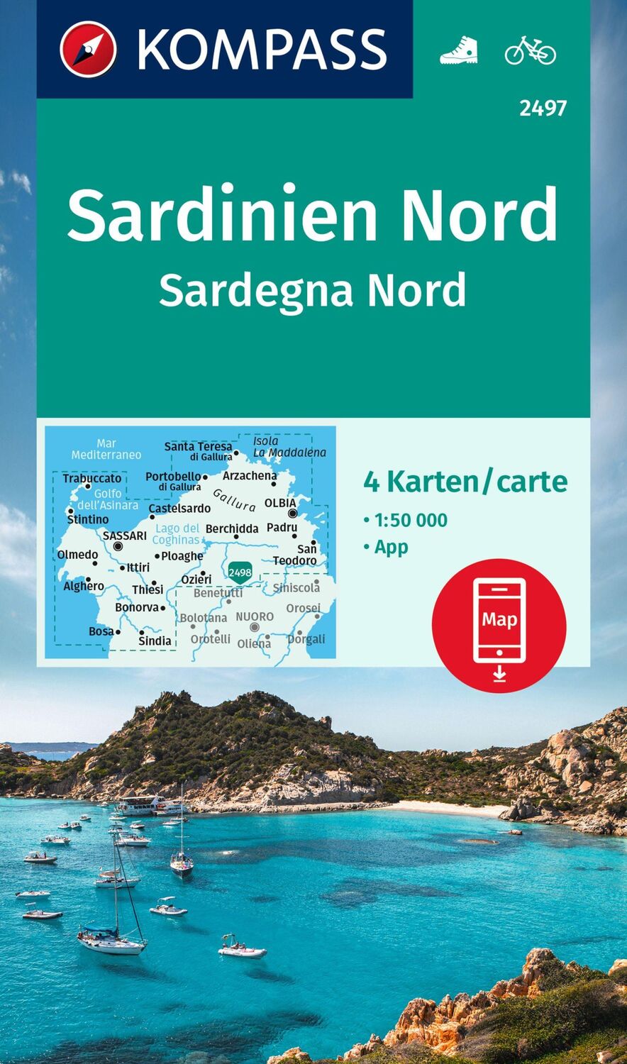 Cover: 9783991217282 | KOMPASS Wanderkarten-Set 2497 Sardinien Nord / Sardegna Nord (4...