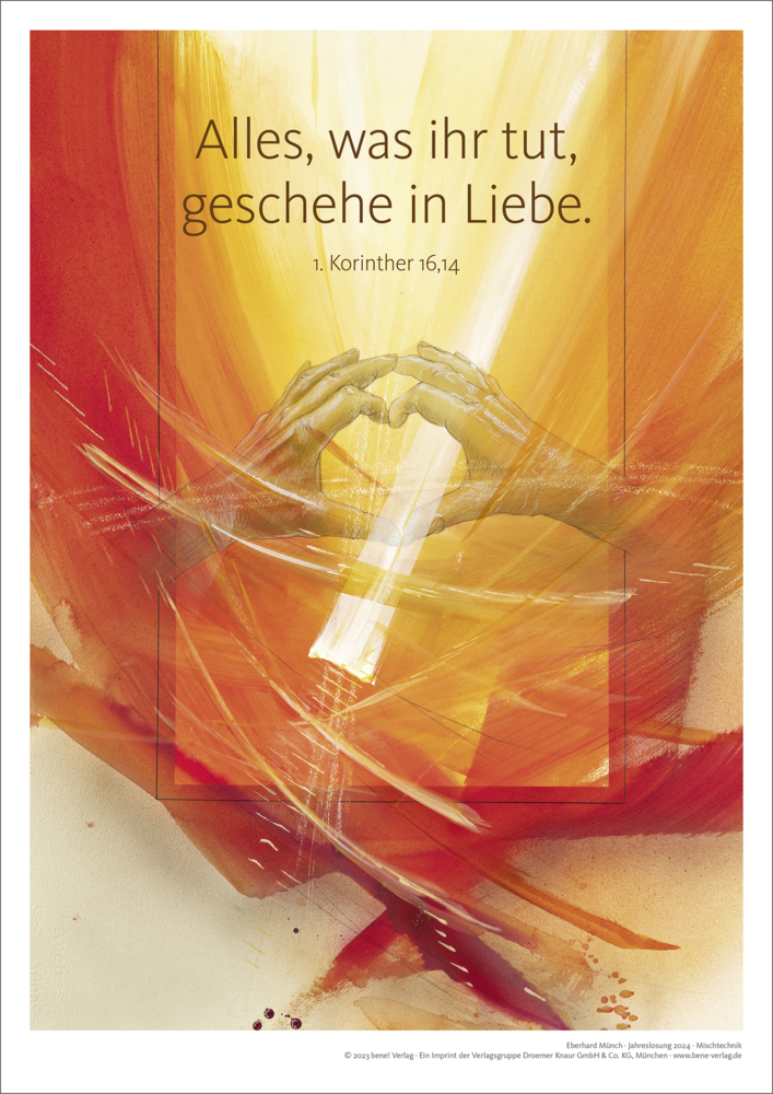 Cover: 4251693902218 | Jahreslosung Münch 2024, Kunstdruck A3 | Eberhard Münch | Box | 2023