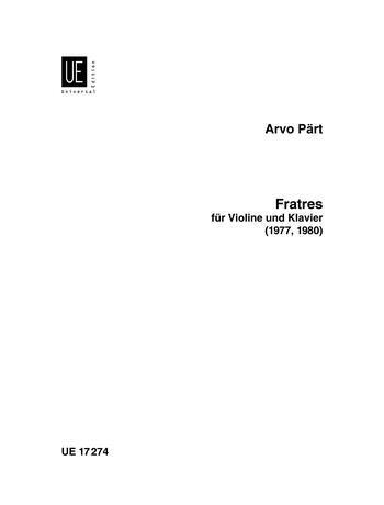 Cover: 9783702414719 | Fratres | für Violine und Klavier. | Broschüre | Englisch | 2000