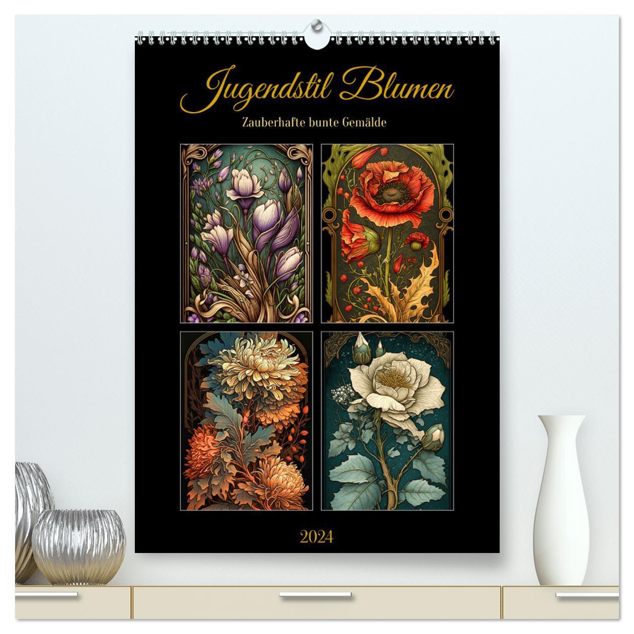 Cover: 9783675944923 | Jugendstil Blumen (hochwertiger Premium Wandkalender 2024 DIN A2...