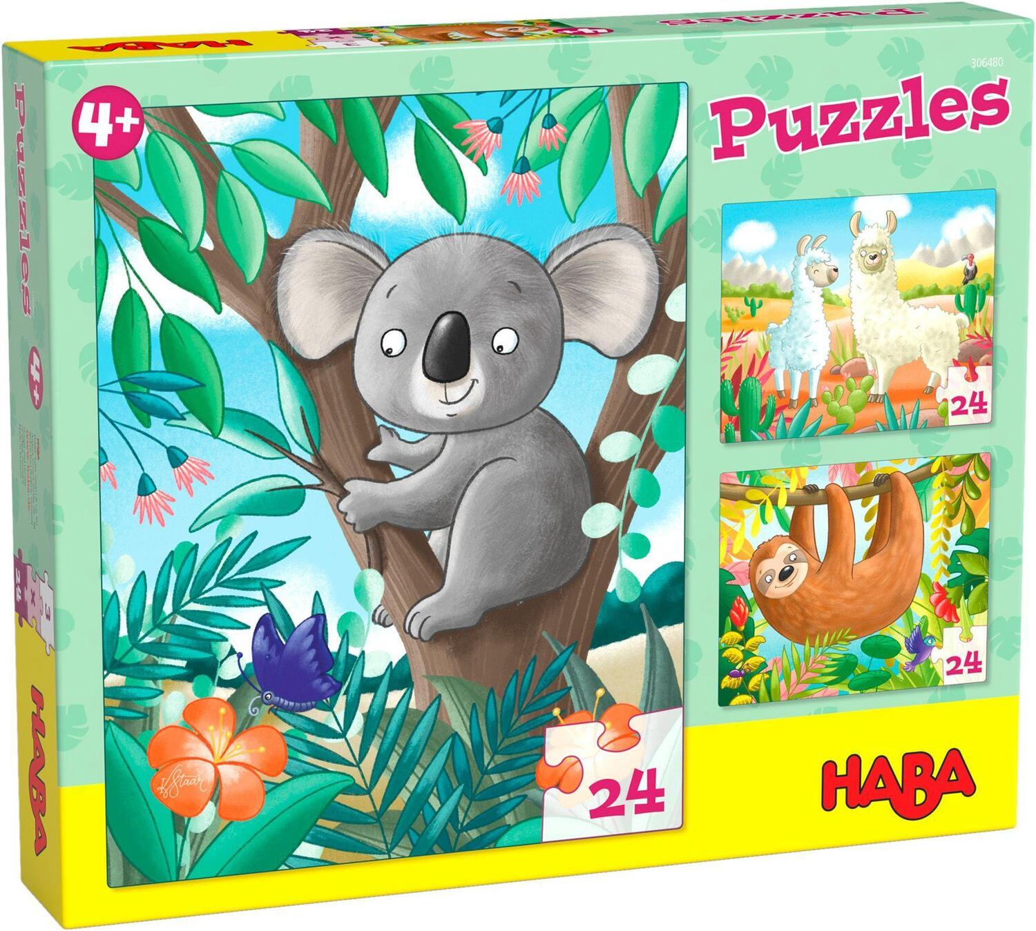 Cover: 4010168259628 | Puzzles Koala, Faultier & Co. 3 x 24 Teile | Spiel | Deutsch | 2021