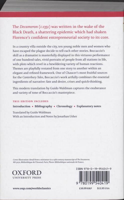 Rückseite: 9780199540419 | The Decameron | Giovanni Boccaccio | Taschenbuch | Englisch | 2008