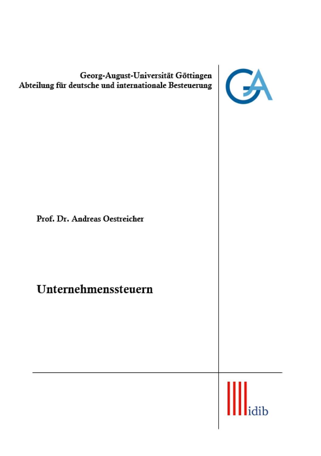 Cover: 9783758327070 | Unternehmenssteuern | Andreas Oestreicher | Taschenbuch | Paperback