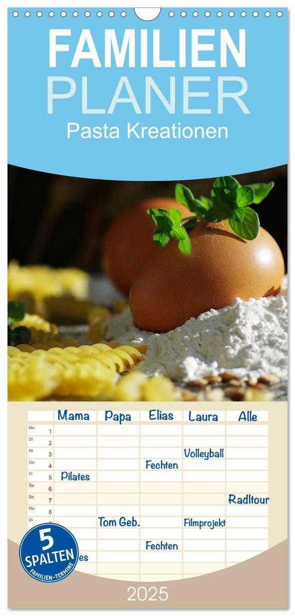 Cover: 9783457125557 | Familienplaner 2025 - Pasta Kreationen mit 5 Spalten (Wandkalender,...