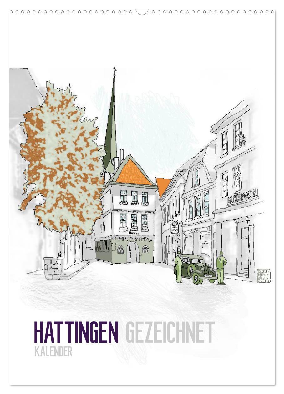 Cover: 9783457084175 | HATTINGEN GEZEICHNET (Wandkalender 2025 DIN A2 hoch), CALVENDO...