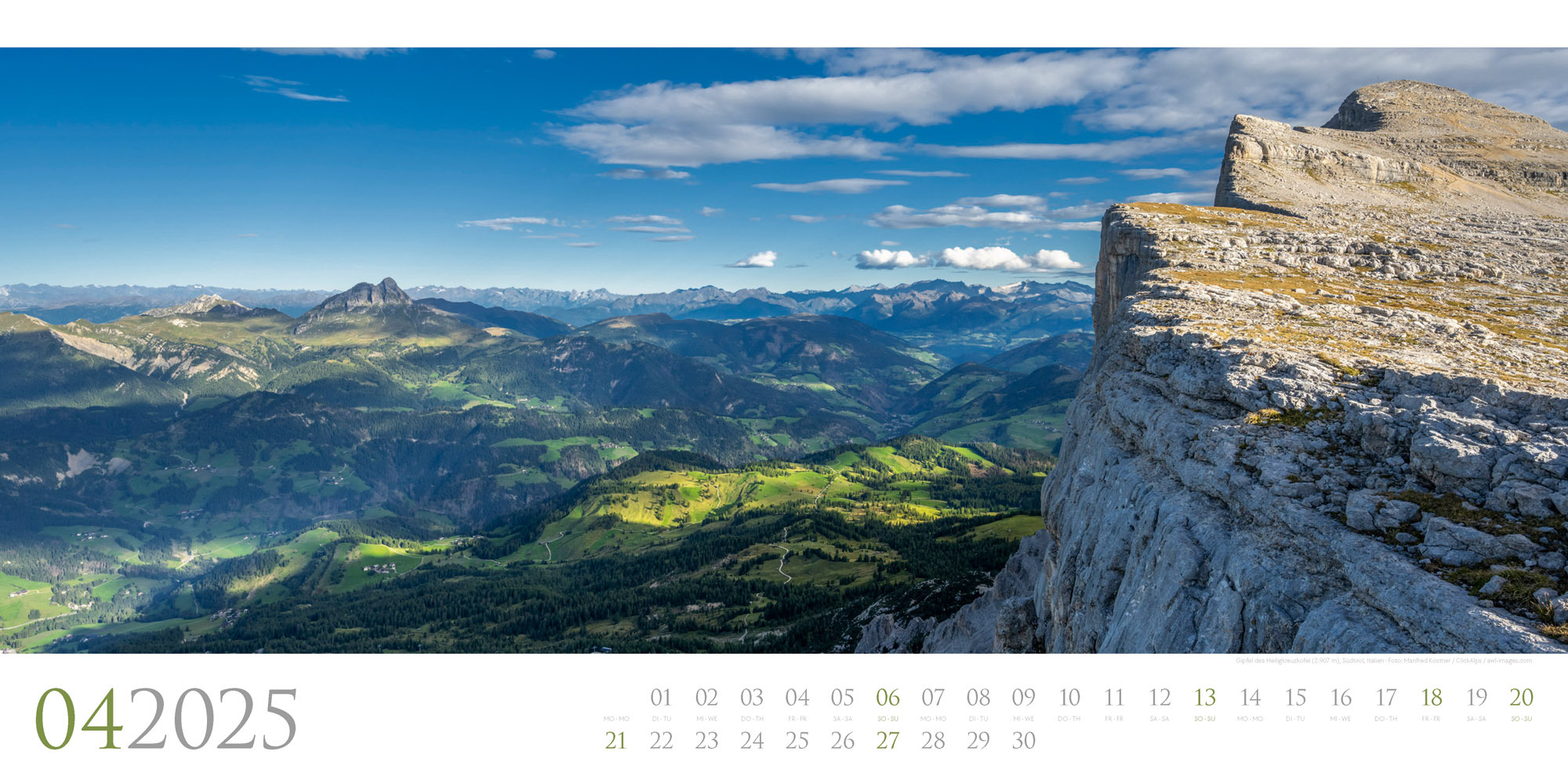 Bild: 9783838425580 | Dolomiten Kalender 2025 | Ackermann Kunstverlag | Kalender | 14 S.