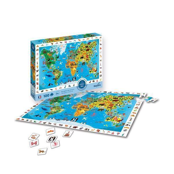 Bild: 3760124875010 | Calypto - Tierweltkarte 100 XL Teile Puzzle | Sentosphere | Spiel