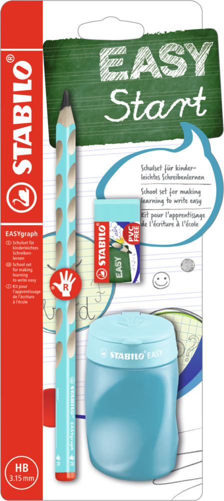 Cover: 4006381566797 | Schul-Set für Rechtshänder - STABILO EASYgraph in blau - inklusive...