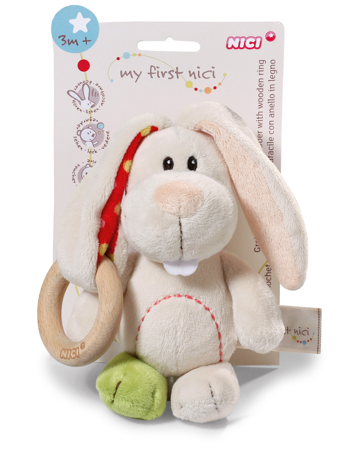 Cover: 4012390378795 | Nici 37879 Greifling Hase Tilli 15cm mit Holzring | My First NICI