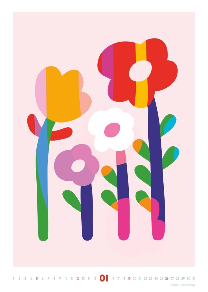 Bild: 4250809654102 | DUMONT - Dominique Vari: Pop Art Flowers 2025 Wandkalender,...