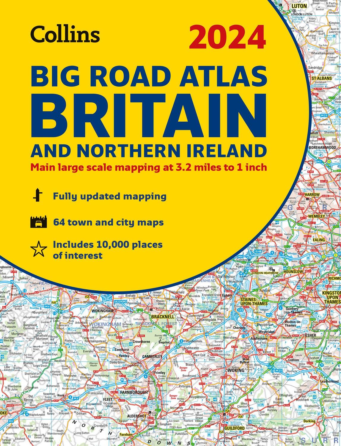 Cover: 9780008597603 | 2024 Collins Big Road Atlas Britain and Northern Ireland | A3 Spiral