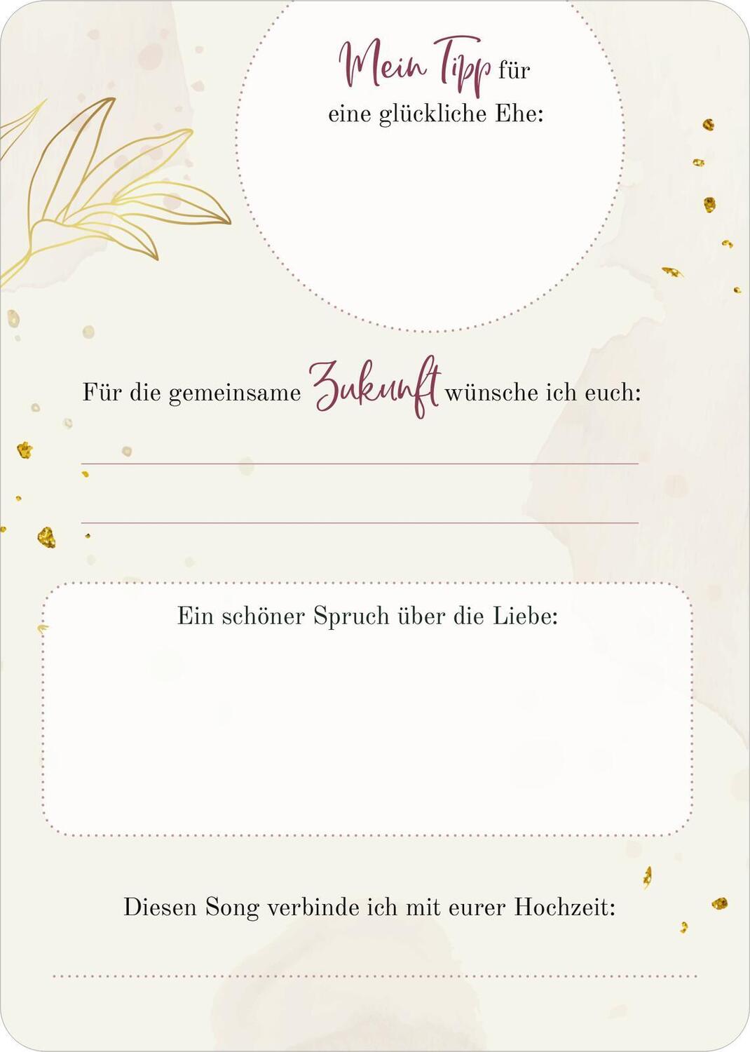 Bild: 4014489131045 | 50 Gästebuchkarten zur Hochzeit | Zum Eintragen, Aufheben und Erinnern