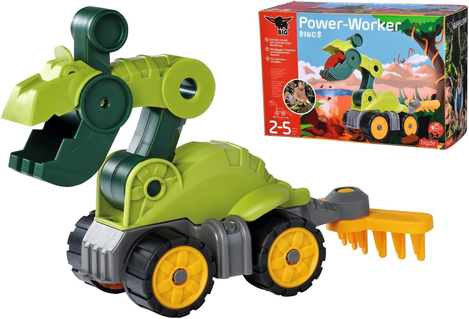 Cover: 4004943557962 | BIG 800055796 - BIG Power Worker Mini Dino T-Rex, Bagger,...