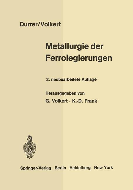 Cover: 9783642805806 | Metallurgie der Ferrolegierungen | Robert Durrer (u. a.) | Taschenbuch