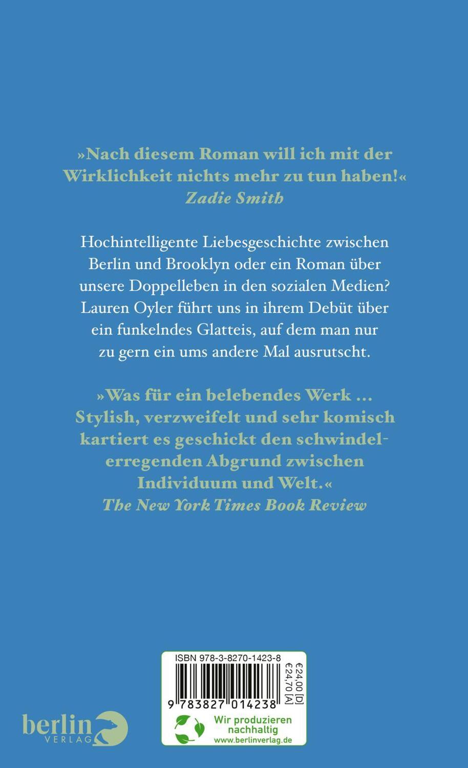 Rückseite: 9783827014238 | Fake Accounts | Lauren Oyler | Buch | Deutsch | 2022 | Berlin Verlag