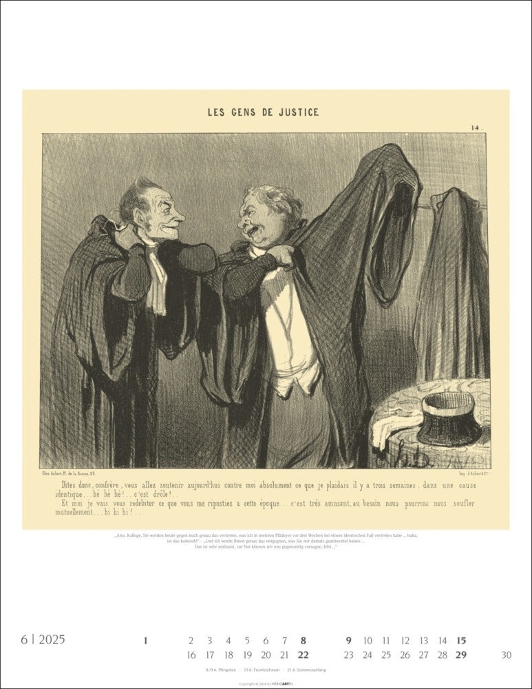 Bild: 9783839900420 | Honoré Daumier: Die Juristen Kalender 2025 | Honoré Daumier | Kalender