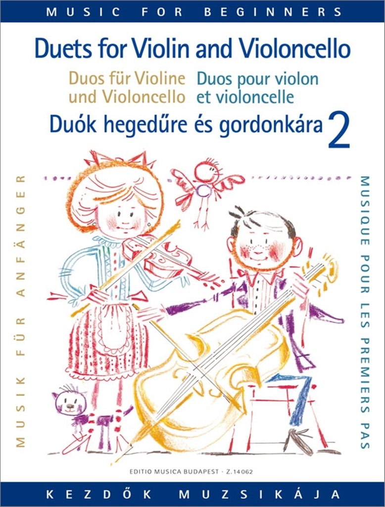 Cover: 9790080140628 | Duets for Violin and Violoncello for Beginners 2 | Arpad Pejtsik