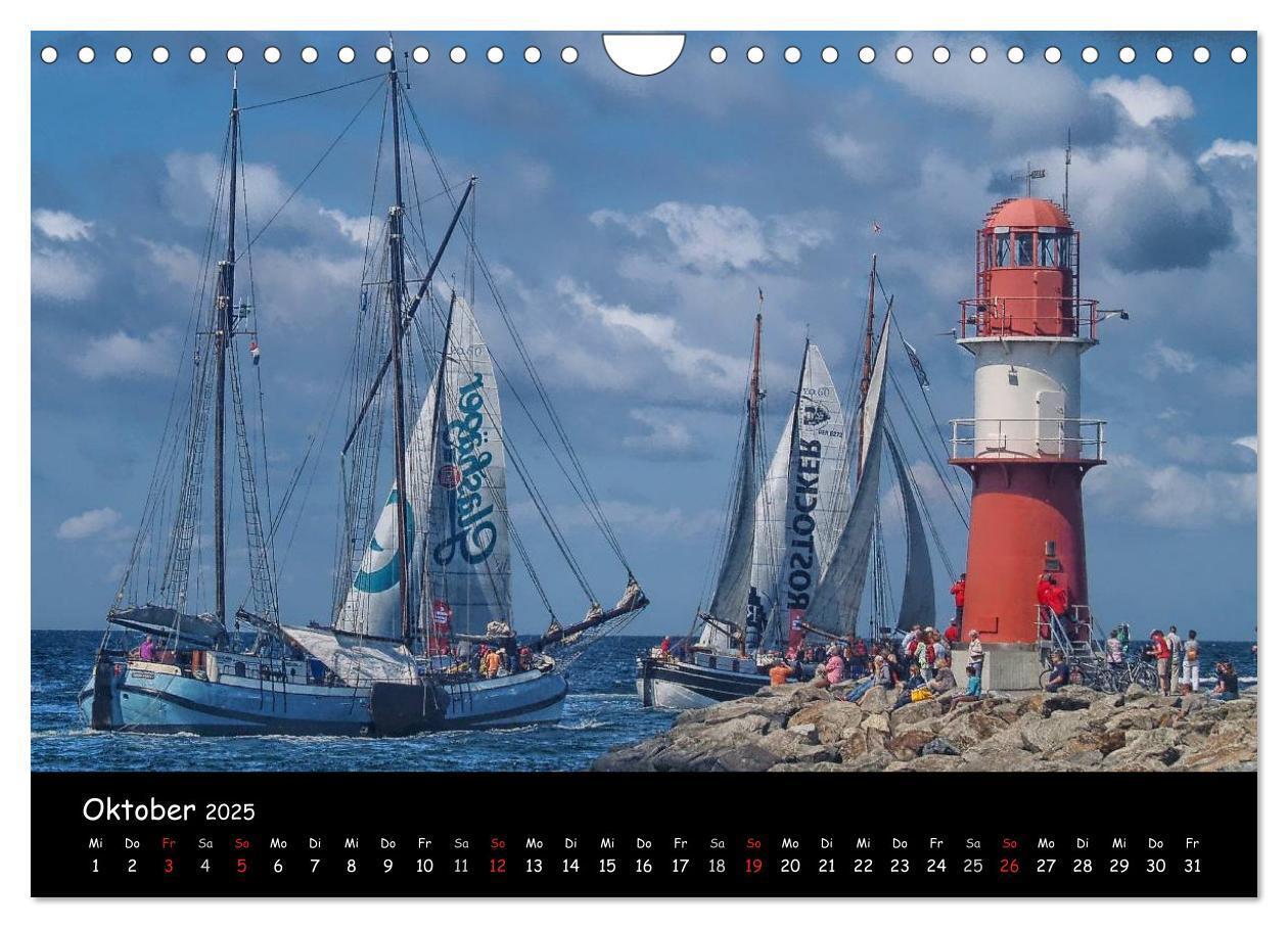 Bild: 9783435767014 | Windjammer vor Warnemünde (Wandkalender 2025 DIN A4 quer), CALVENDO...