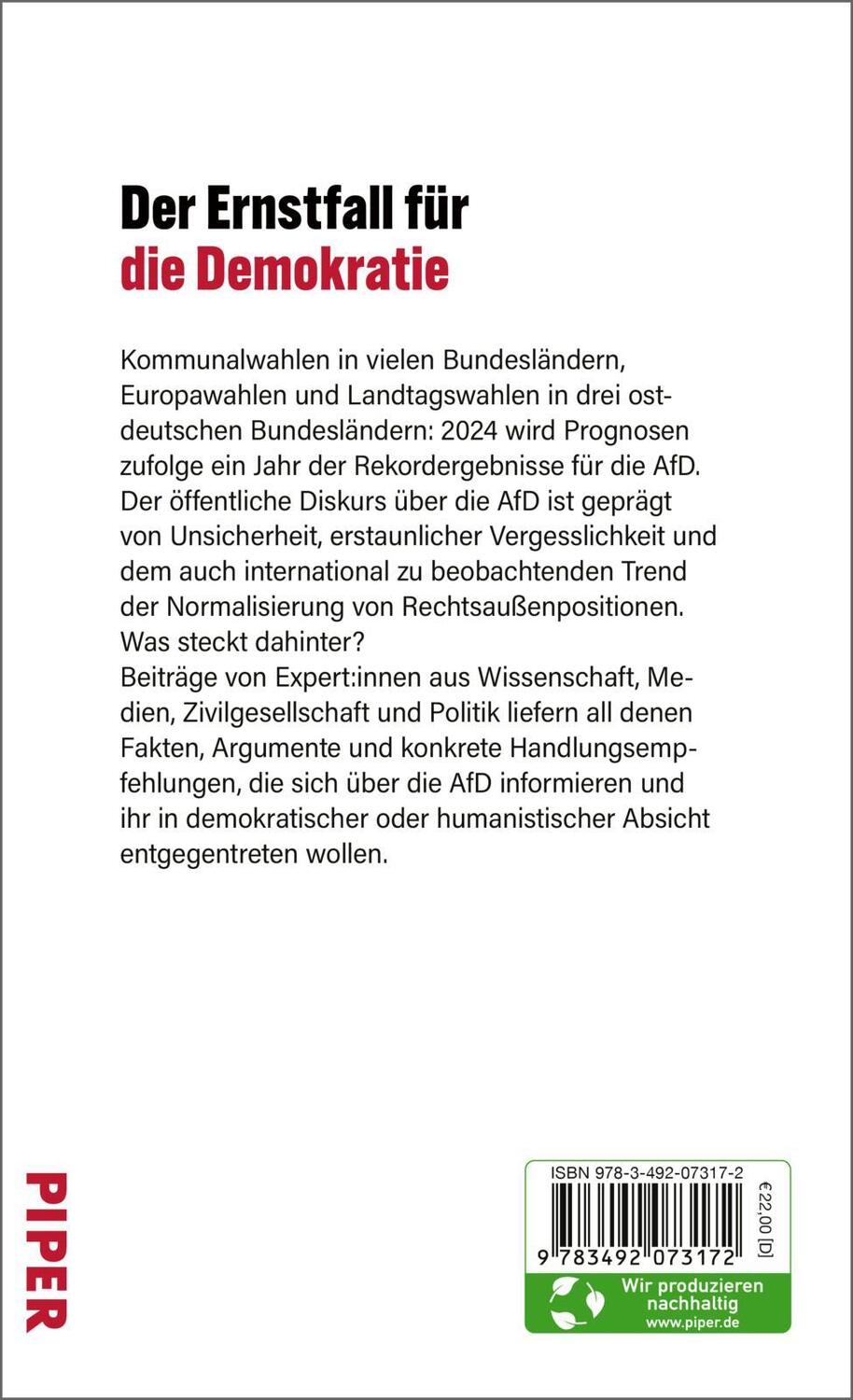 Rückseite: 9783492073172 | Rechtsextrem, das neue Normal? | Matthias Quent (u. a.) | Buch | 2024