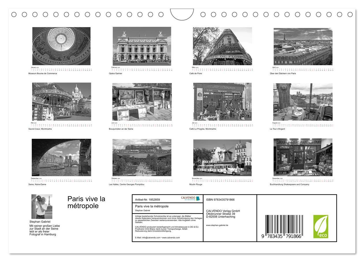 Bild: 9783435791866 | Paris vive la métropole (Wandkalender 2025 DIN A4 quer), CALVENDO...