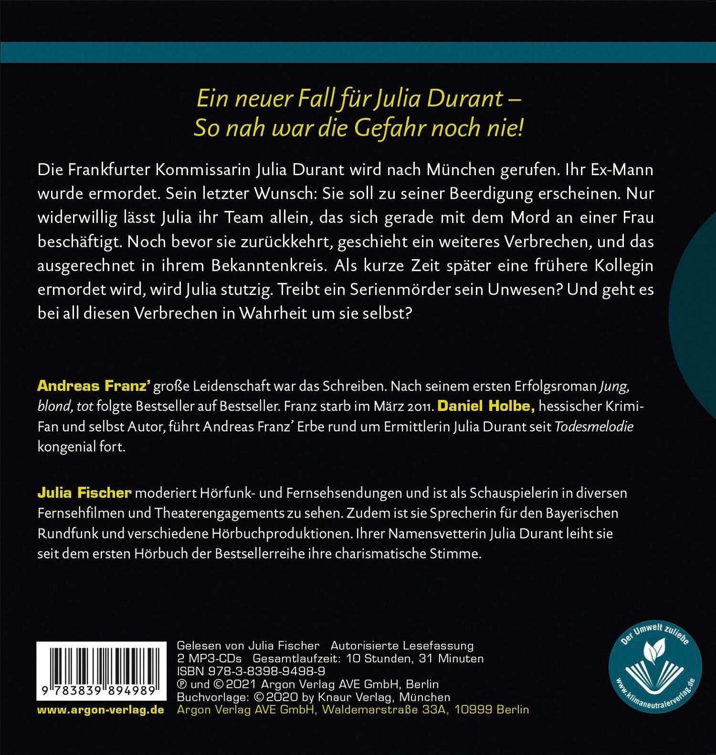 Rückseite: 9783839894989 | Der Flüsterer | Julia Durants neuer Fall | Andreas Franz (u. a.) | MP3