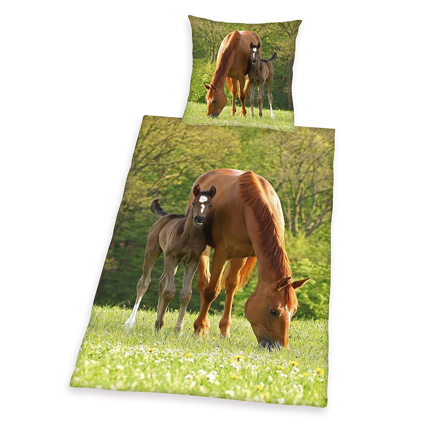 Cover: 4006891650818 | Herding PFERDE Bettwäsche-Set, Bettbezug 135 x 200 cm,...