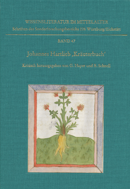 Cover: 9783895007606 | Johannes Hartlieb »Kräuterbuch« | Gerold Hayer (u. a.) | Buch | 2011