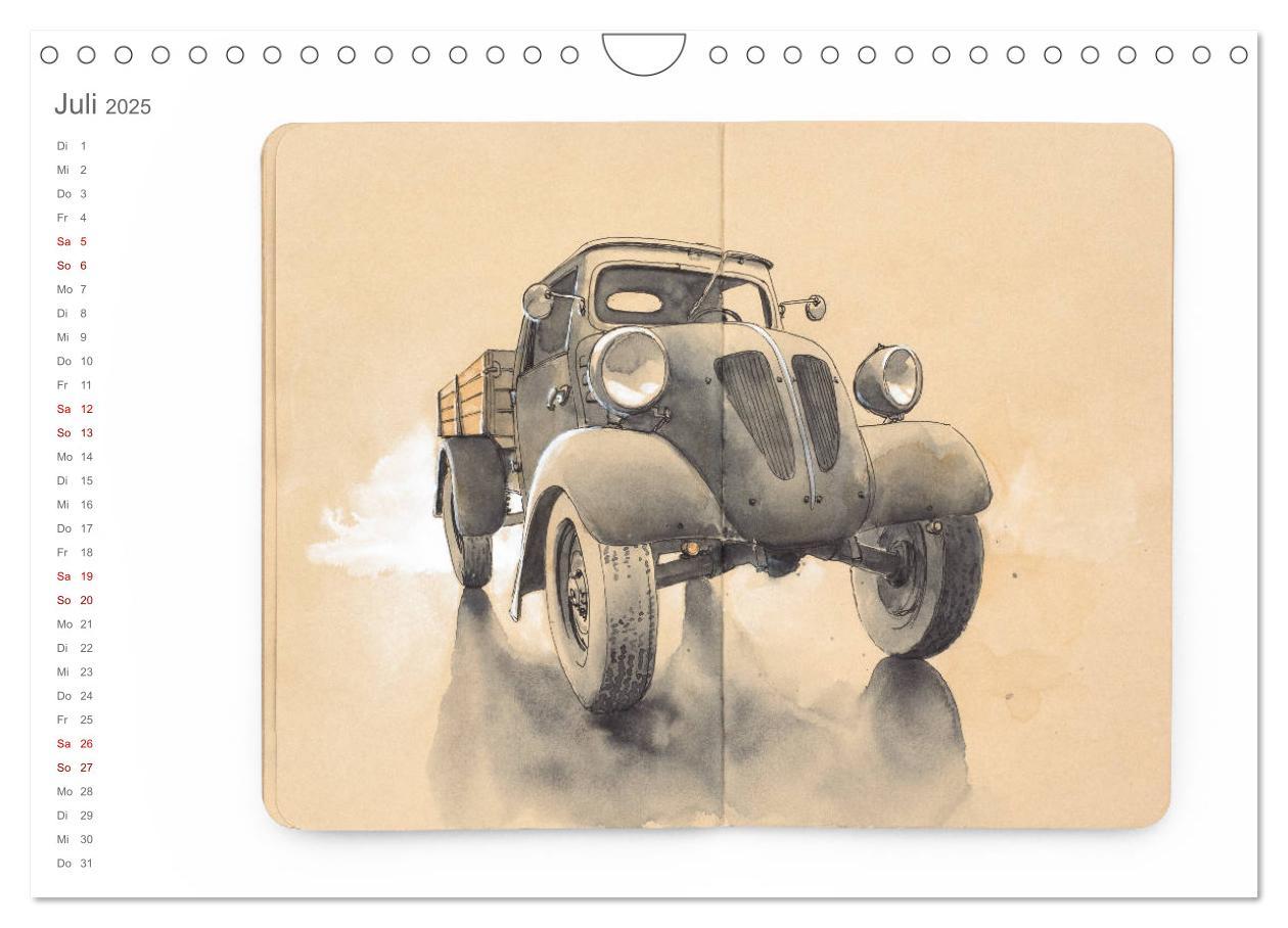 Bild: 9783435277179 | Classic Car Sketchbook (Wandkalender 2025 DIN A4 quer), CALVENDO...