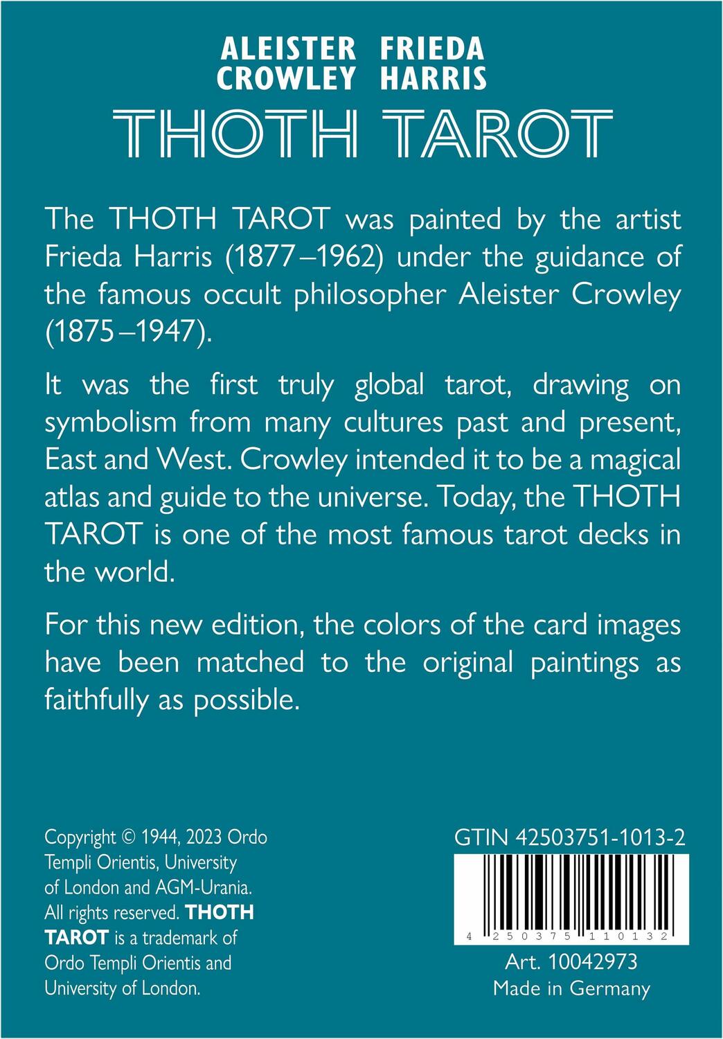 Rückseite: 4250375110132 | Aleister Crowley Thoth Tarot (Deluxe Edition, English, GB) | Buch