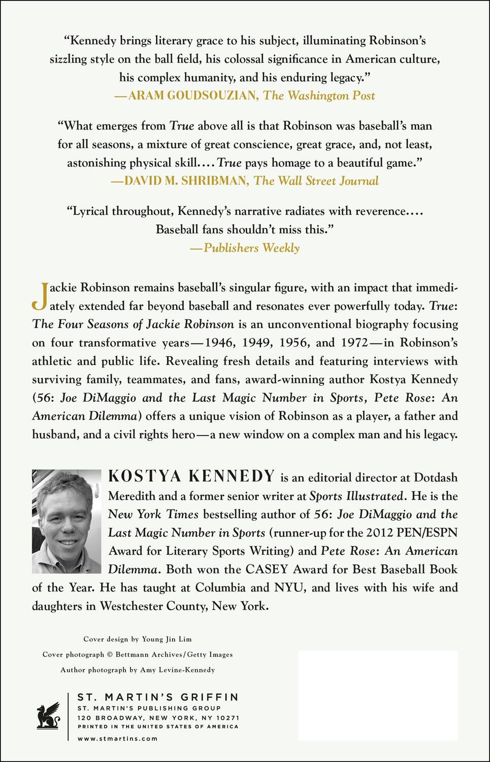 Rückseite: 9781250782892 | True: The Four Seasons of Jackie Robinson | Kostya Kennedy | Buch