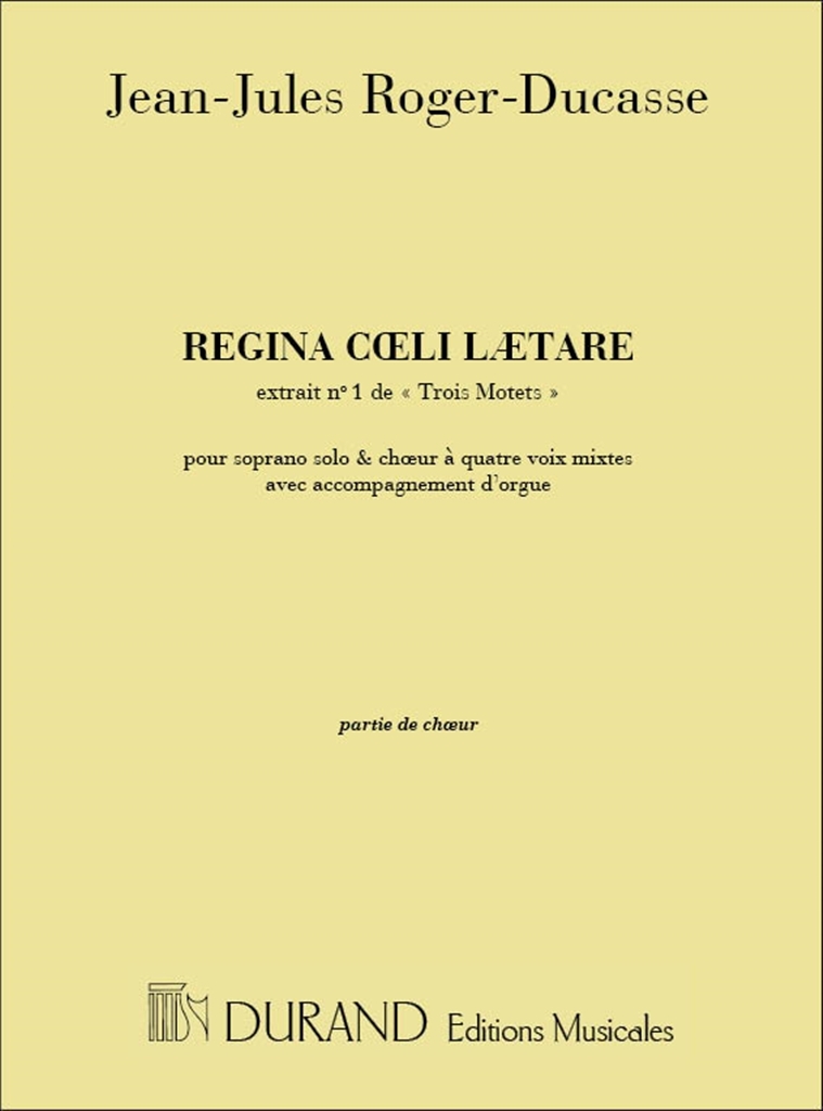 Cover: 9790044038046 | 3 Motets N 1 Regina C.. 4 Vx Mixtes | Jean-Jules Roger-Ducasse