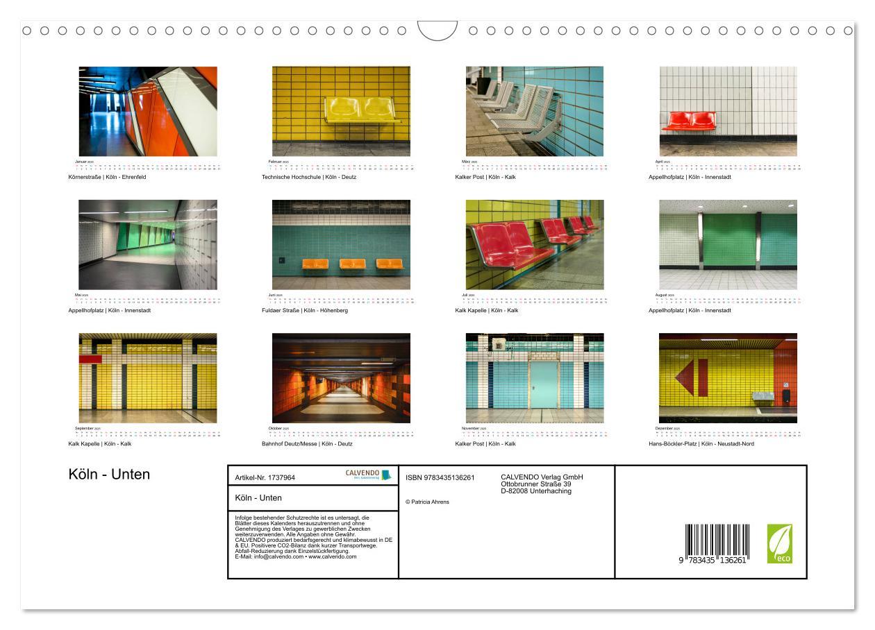 Bild: 9783435136261 | Köln - Unten (Wandkalender 2025 DIN A3 quer), CALVENDO Monatskalender