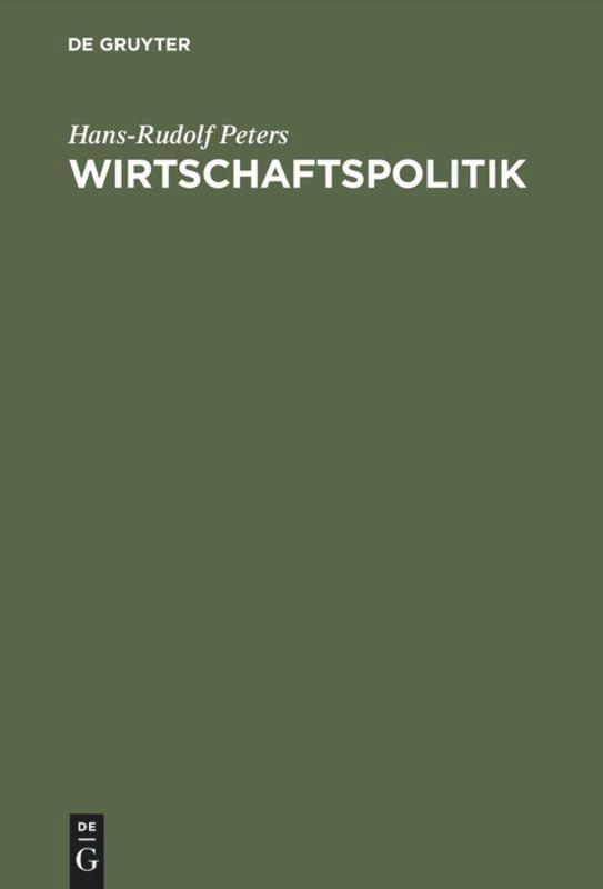 Cover: 9783486255027 | Wirtschaftspolitik | Hans-Rudolf Peters | Buch | Deutsch | 2000