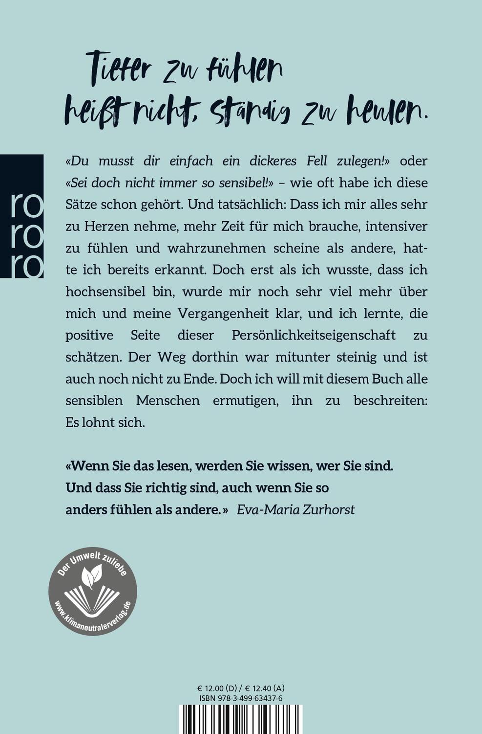 Rückseite: 9783499634376 | Proud to be Sensibelchen | Maria Anna Schwarzberg | Taschenbuch | 2019