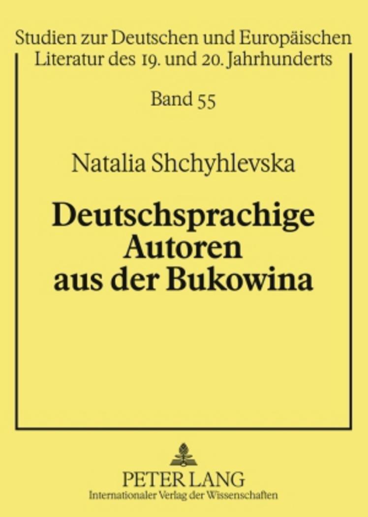 Cover: 9783631586549 | Deutschsprachige Autoren aus der Bukowina | Natalia Shchyhlevska