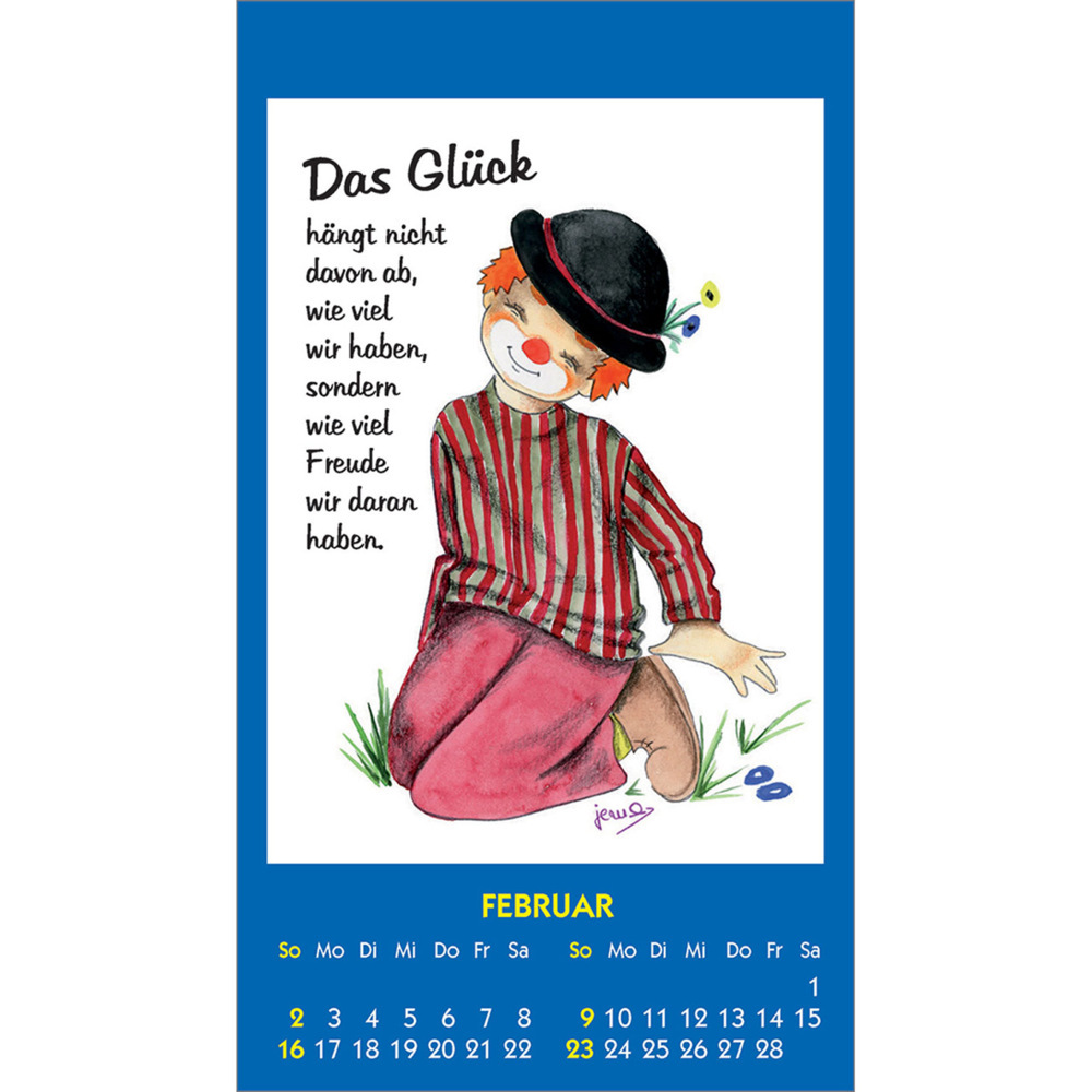 Bild: 9783754893654 | Kleine Clown-Grüße 2025 | Aufkleber-Kalender mit Clown-Motiven | 14 S.