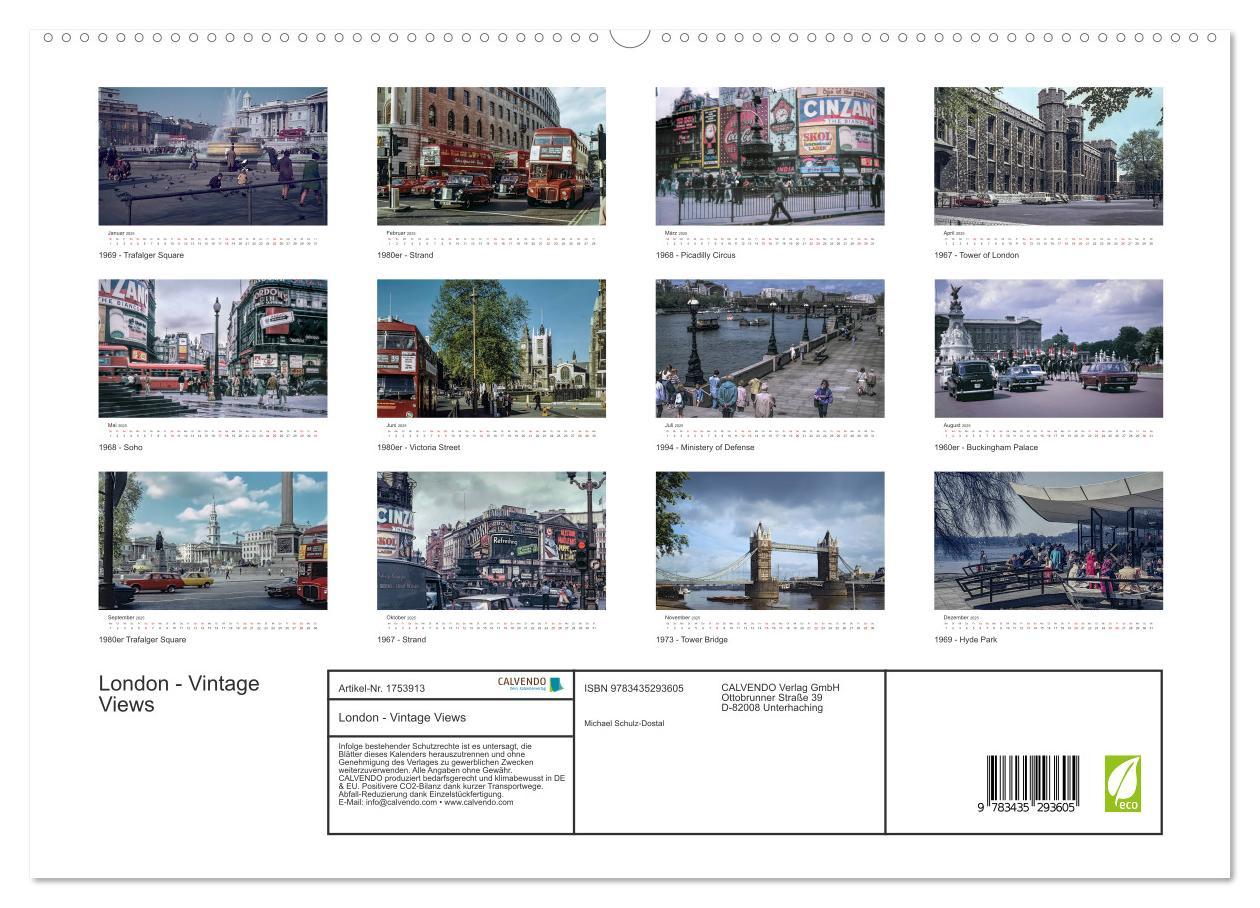 Bild: 9783435293605 | London - Vintage Views (hochwertiger Premium Wandkalender 2025 DIN...