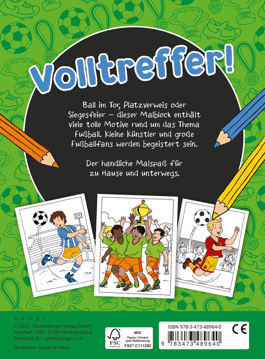 Rückseite: 9783473489640 | Malen für kleine Fußballfans ab 4 Jahren | Taschenbuch | 160 S. | 2022