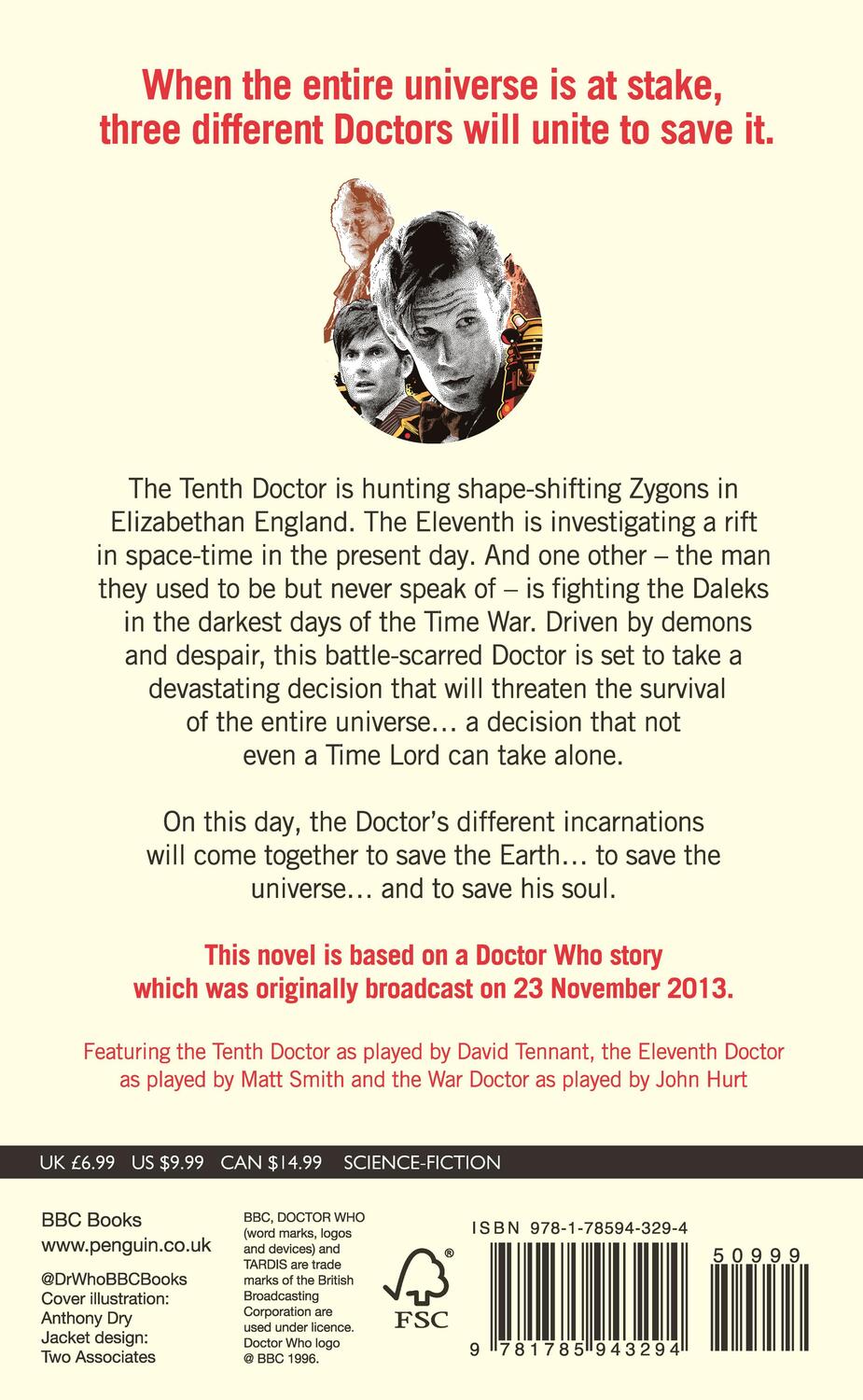 Rückseite: 9781785943294 | Doctor Who: The Day of the Doctor (Target Collection) | Steven Moffat