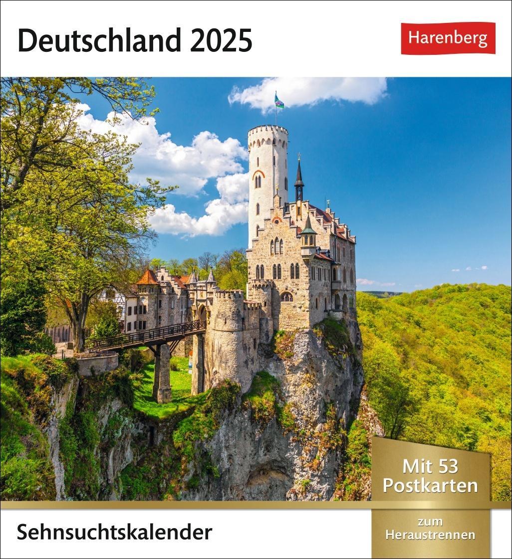 Cover: 9783840033346 | Deutschland Sehnsuchtskalender 2025 - Wochenkalender mit 53 Postkarten